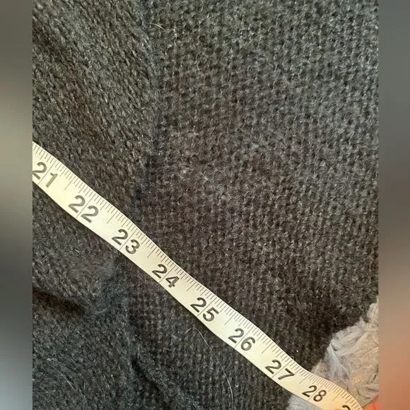 Wooden Ships Charcoal Open Front Wool Mohair Cardigan Size S M - Picture 5 of 5